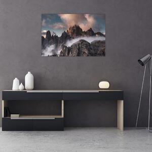Tablou - Dolomiți Italieni ascunși în ceață (90x60 cm)