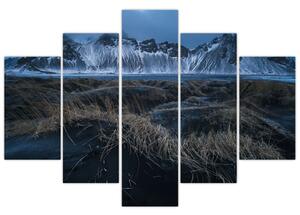 Tablou cu priveliște spre vărfurile Islanda (150x105 cm)