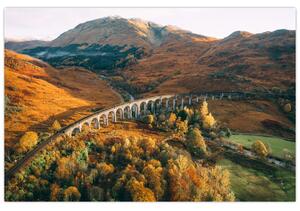 Tablou cu pod în valea din Scoția (90x60 cm)