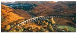 Tablou cu pod în valea din Scoția (120x50 cm)