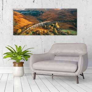 Tablou cu pod în valea din Scoția (120x50 cm)