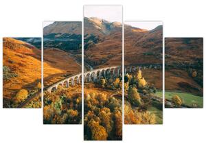 Tablou cu pod în valea din Scoția (150x105 cm)
