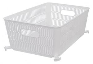 Coș de plastic stivuibil Orion NESTA, 28,5 x 23 x12 cm, alb, M