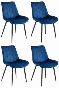 Set Scaune 4 Bucatarie/Dining Kliss Albastre Catifea
