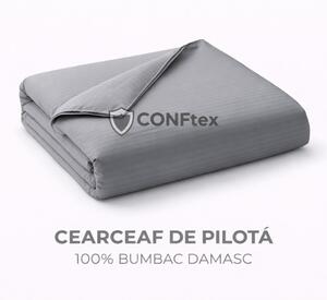 Cearceaf de Pilotă Damasc 100% Bumbac Antracit
