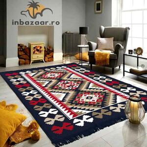 Covor rustic traditional 160x250 cm Bleumarin