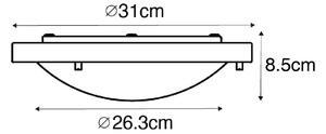 Plafoniera moderna alba 31 cm IP44 - Yuma