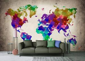 Fototapet - Harta lumii colorată (152,5x104 cm)