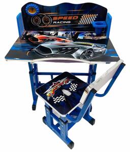 Birou cu scaunel pentru copii, 69x45x62 cm, Speed Racing, Albastru - MSP-19