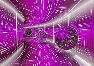 Fototapet - Străduța violetă cu mingi mici (152,5x104 cm)