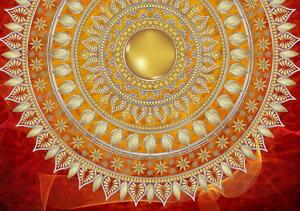 Fototapet - Mandala în roșu (152,5x104 cm)