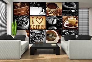 Fototapet - I love coffee - colaj (152,5x104 cm)