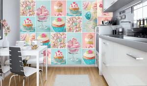 Fototapet - Prăjitură colorată și marshmallows (152,5x104 cm)