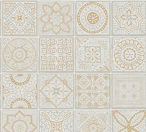 Tapet vlies Vintage Tiles aspect de faianță 10,05x0,53 m