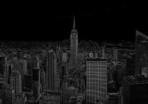 Fototapet - Schița alb neagră a orașului (152,5x104 cm)