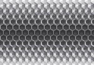 Fototapet - 3D hexagon (254x184 cm)