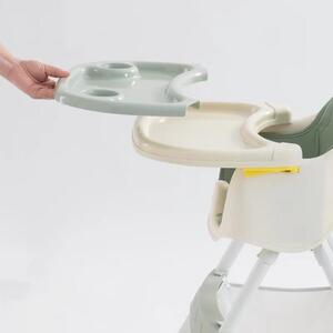 Scaun de masa pentru bebelusi, reglabil pe intaltime, Crem- SMB-02