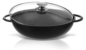 Tigaie Wok Orion Grande, cu capac din sticlă, diam. 32 cm