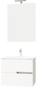 Set mobilier baie Savini Due Miami 60 cm, incl. bază lavoar, lavoar ceramic și oglindă