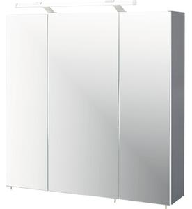 Dulap baie cu oglindă Dorina, 3 uși, PAL, 70x75 cm, antracit