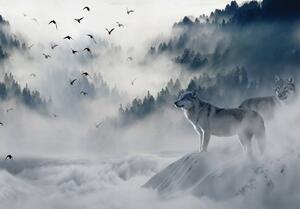 Fototapet - Păsări în ceață (254x184 cm)