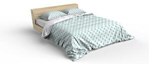 Lenjerii de pat albe cu ancore turcoaz 70 x 80cm Lăţime: 160 cm | Lungime: 200 cm