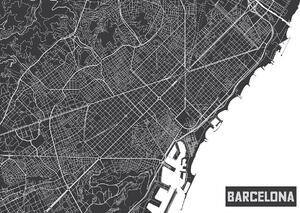 Fototapet - Harta Barcelonei (254x184 cm)