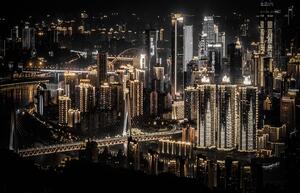 Fototapet - Orașul noaptea (254x184 cm)
