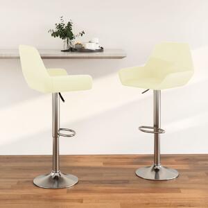 Scaune de bar, 2 buc., crem, material textil