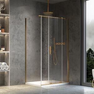 Rea Montana, cabina de dus cu usa culisanta 100x80cm, sticla transparenta 6mm, profil auriu mat, KPL-K2507