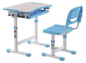 Vipack Birou reglabil copii „Comfortline 201” cu scaun, albastru/alb CLBU20107
