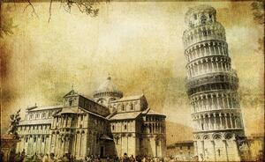 Fototapet - Vintage Art Pisa (152,5x104 cm)