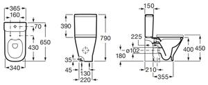 Roca Square compact wc alb A342479000
