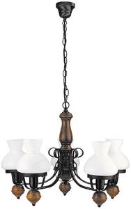 Rabalux Petronel lampă suspendată 5x60 W negru-maro 7079