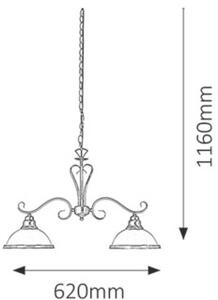 Rabalux Elisett lampă suspendată 2x60 W maro 2757