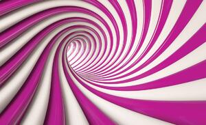 Fototapet - Tunelul alb și roz 3D (254x184 cm)
