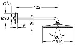 Grohe Rainshower cap de duș cu braț x cm rotund || 26558AL0