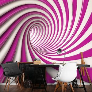 Fototapet - Tunelul alb și roz 3D (254x184 cm)