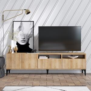 Comoda TV Salvador, Model Ross, 180x52x35 cm, Stejar