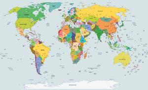 Fototapet - Harta lumii - țările (152,5x104 cm)