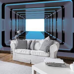 Fototapet - Tunel 3D albastru (254x184 cm)