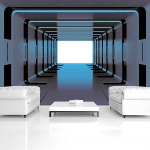 Fototapet - Tunel 3D albastru (152,5x104 cm)