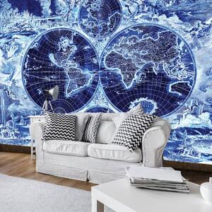 Fototapet - Harta lumii- albastru marinar (152,5x104 cm)