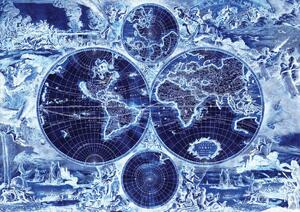 Fototapet - Harta lumii- albastru marinar (152,5x104 cm)