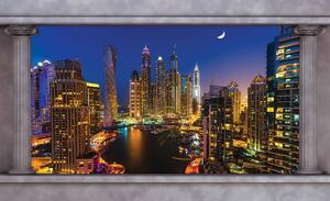 Fototapet - Zgârăienori din Dubai noaptea (152,5x104 cm)