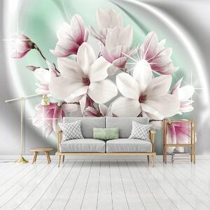 Fototapet - Flori albe și roz (152,5x104 cm)