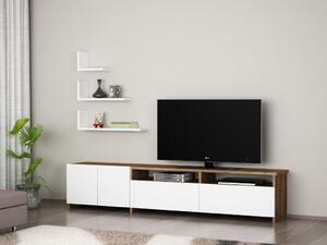 Ansamblu Comoda TV Gelincik Alb-Walnut