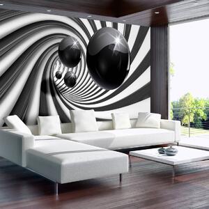 Fototapet - 3D tunel alb negru (152,5x104 cm)