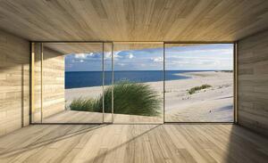 Fototapet - Privire spre ocean și plaja (152,5x104 cm)