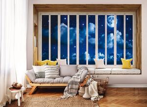 Fototapet - Cerul nocturn în geam (152,5x104 cm)